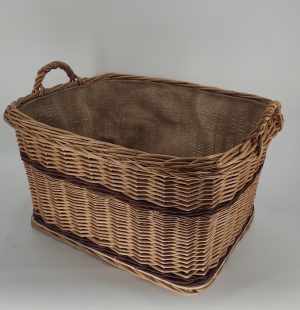Kosz kominkowy z obszyciem jutowym 60 cm x 40 cm x 30 cm