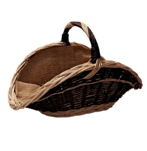 Kosz kominkowy z obszyciem jutowym 60 cm x 40 cm x 23 cm