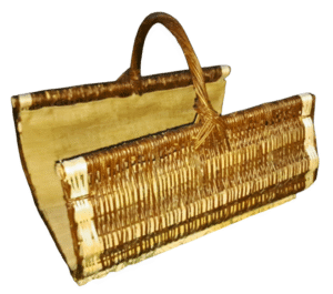 Kominkowy prostokątny ciemny z wyszyciem jutowym 60 cm x 40 cm x 30 cm