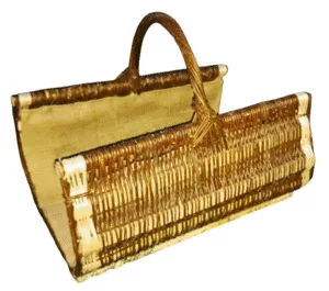 Kominkowy prostokątny ciemny z wyszyciem jutowym 60 cm x 40 cm x 30 cm