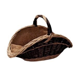 Kosz kominkowy z obszyciem jutowym - duży: dł.70×szer.50×wys.33cm